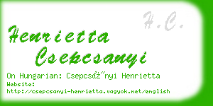 henrietta csepcsanyi business card